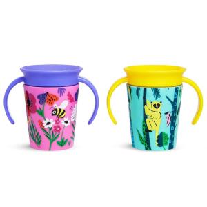 imageMunchkin Miracle 360 Wildlove Sippy Cup 6 Oz 2 Pack OrcaPolar BearBeeLemur