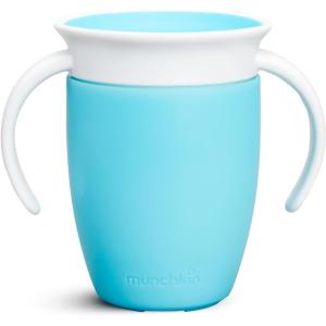 imageMunchkin Sippy Cup for 6 Month Old and Up Spill Proof Miracle 360 Toddler Cups with Transition Handles 7 Ounce 2 Pack BlueGreenBlue