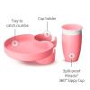 imageMunchkin Carseat Tray with Miracle 360 Sippy Cup for Toddlers 13  Travel ampamp Road Trip Accessory for Kids MessFree Snacking and Spill Proof Drinking in The Car GreenPink
