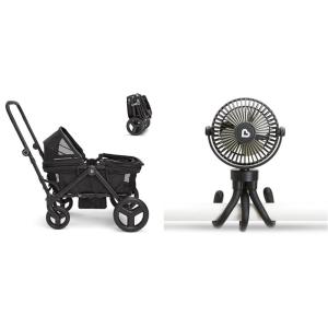 imageMunchkin Stroller Wagon and Stroller Fan  Baby Travel Gear for The Beach Shopping Trips Parks and More BlackStroller Wagon and Fan