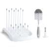imageMunchkin Fold Baby Bottle Drying Rack and Bristle Bottle Brush Cleaning Essentials Set WhiteGrey3 Piece Set