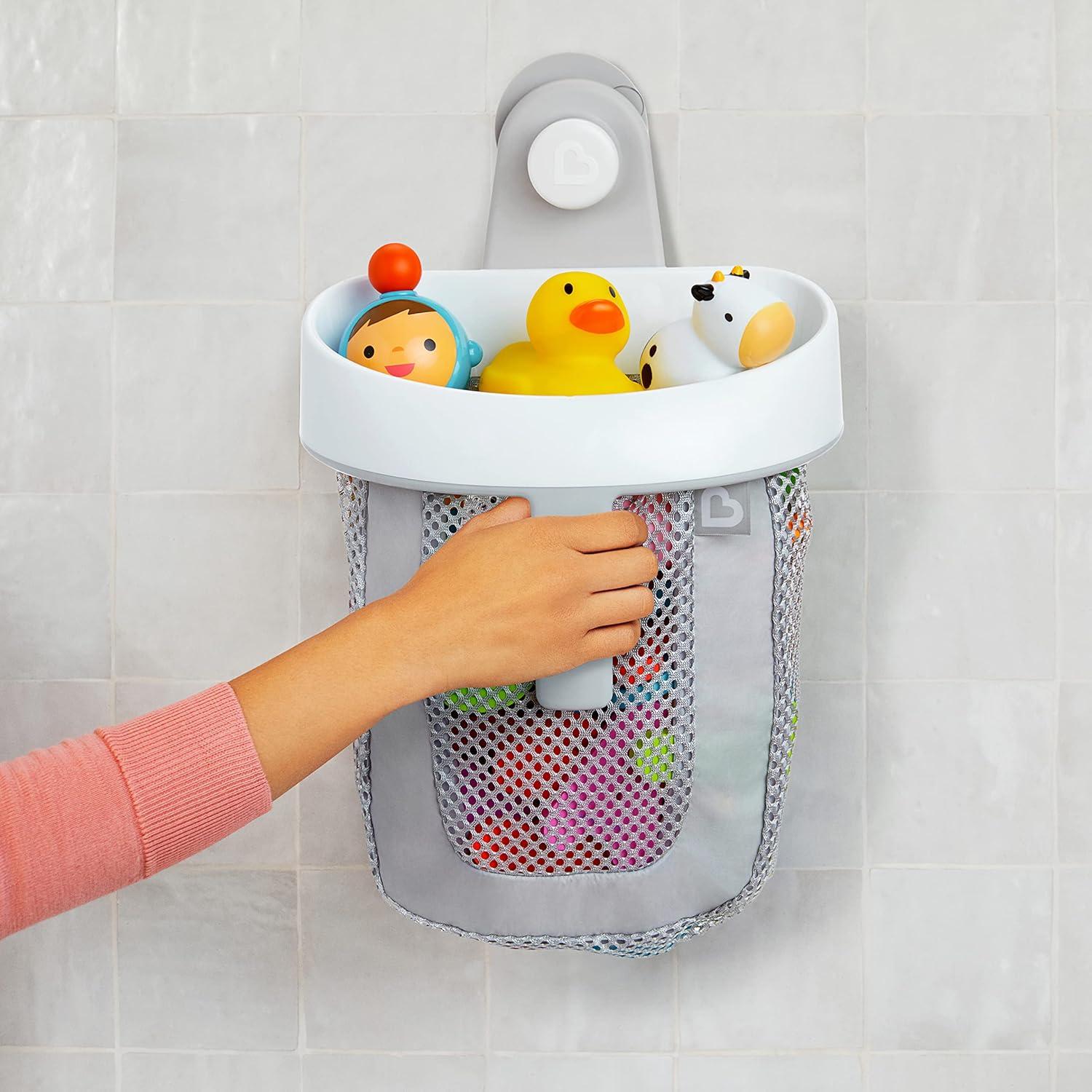 imageMunchkin Falls Baby and Toddler Bath Toy ampamp Super Scoop Hanging Bath Toy Storage with Quick Drying Mesh Grey