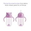 image:imageMunchkin Any Angle Spill Proof Weighted Straw Trainer Cup Transition Sippy Cups for Toddlers and Babies Click Lock Technology amp Fun Cat Design 10 Ounce Purple