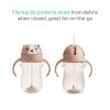 image:imageMunchkin Any Angle Spill Proof Weighted Straw Trainer Cup Transition Sippy Cups for Toddlers and Babies Click Lock Technology amp Fun Dog Design 10 Ounce Brown