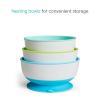 image:imageMunchkin Stay Put Suction Baby Bowls with Lids  Dishes for Babies and Toddlers SelfFeeding Bowl Set for Kids 6 Months 3 Pack BlueGreen