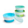 image:imageMunchkin Stay Put Suction Baby Bowls with Lids  Dishes for Babies and Toddlers SelfFeeding Bowl Set for Kids 6 Months 3 Pack BlueGreen