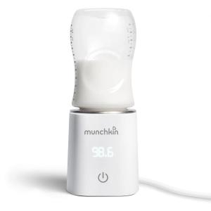 image:imageMunchkin 98 Digital Bottle Warmer Plugin with Four Adapters  Fits Most Baby Bottles White 1 Count Pack of 1Bottle Warmer