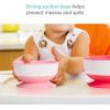 image:imageMunchkin Stay Put Munchkin Suction Baby Bowls with Lids  Dishes for Babies and Toddlers SelfFeeding Bowl Set for Kids 6 Months 3 Pack PinkPurple3pk with Lids PinkPurpleLight Pink
