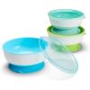 image:imageMunchkin Stay Put Munchkin Suction Baby Bowls with Lids  Dishes for Babies and Toddlers SelfFeeding Bowl Set for Kids 6 Months 3 Pack PinkPurple3pk with Lids BlueGreenMint