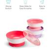 image:imageMunchkin Stay Put Munchkin Suction Baby Bowls with Lids  Dishes for Babies and Toddlers SelfFeeding Bowl Set for Kids 6 Months 3 Pack PinkPurple3pk with Lids PinkPurpleLight Pink