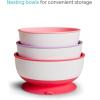 image:imageMunchkin Stay Put Munchkin Suction Baby Bowls with Lids  Dishes for Babies and Toddlers SelfFeeding Bowl Set for Kids 6 Months 3 Pack PinkPurple3pk with Lids PinkPurpleLight Pink