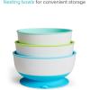 image:imageMunchkin Stay Put Munchkin Suction Baby Bowls with Lids  Dishes for Babies and Toddlers SelfFeeding Bowl Set for Kids 6 Months 3 Pack PinkPurple3pk with Lids BlueGreenMint