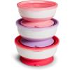 image:imageMunchkin Stay Put Munchkin Suction Baby Bowls with Lids  Dishes for Babies and Toddlers SelfFeeding Bowl Set for Kids 6 Months 3 Pack PinkPurple3pk with Lids PinkPurpleLight Pink
