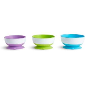 image:imageMunchkin Stay Put Munchkin Suction Baby Bowls with Lids  Dishes for Babies and Toddlers SelfFeeding Bowl Set for Kids 6 Months 3 Pack PinkPurple3pk BlueGreenPurple