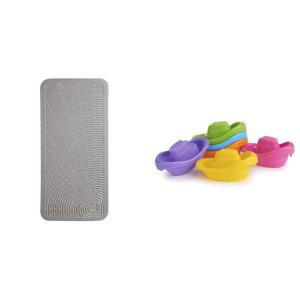 image:imageMunchkin Soft SpotTM Bath Mat and 6 Piece Little Boat Train Baby Bath Toy Set