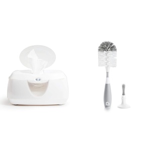 image:imageMunchkin Warm GlowTM Wipe Warmer and BristleTM Bottle Brush White and Grey